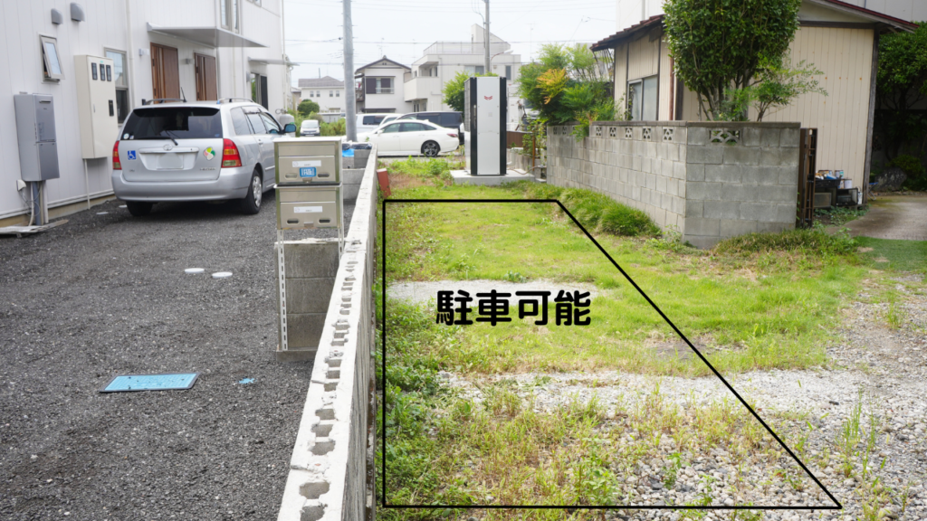 2台駐車可能な店舗横の駐車場
